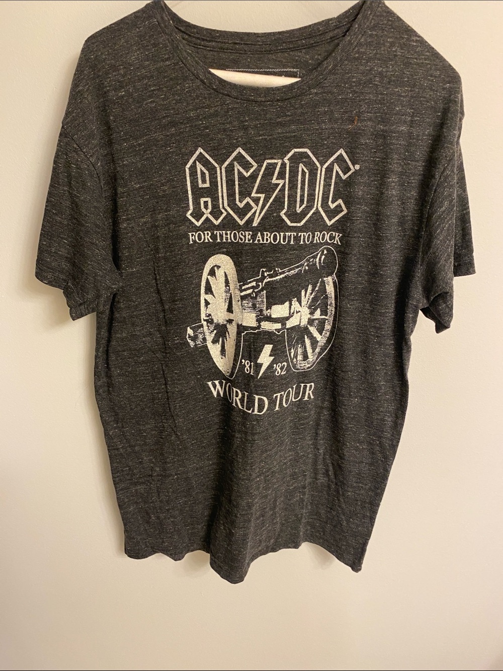 AC/DC Men’s Black & White 'For Those About to Rock' Graphic Tee